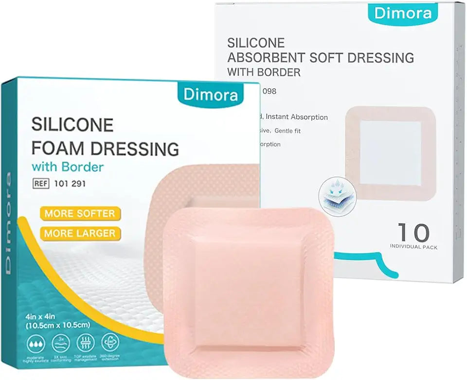 Silicone Super Absorbent Wound Dressings & Silicone Foam Dressing 4"x4" Q920906