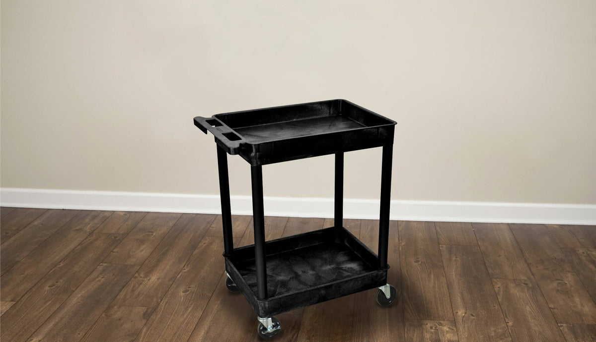Black 2 Shelves Utility Cart Z658