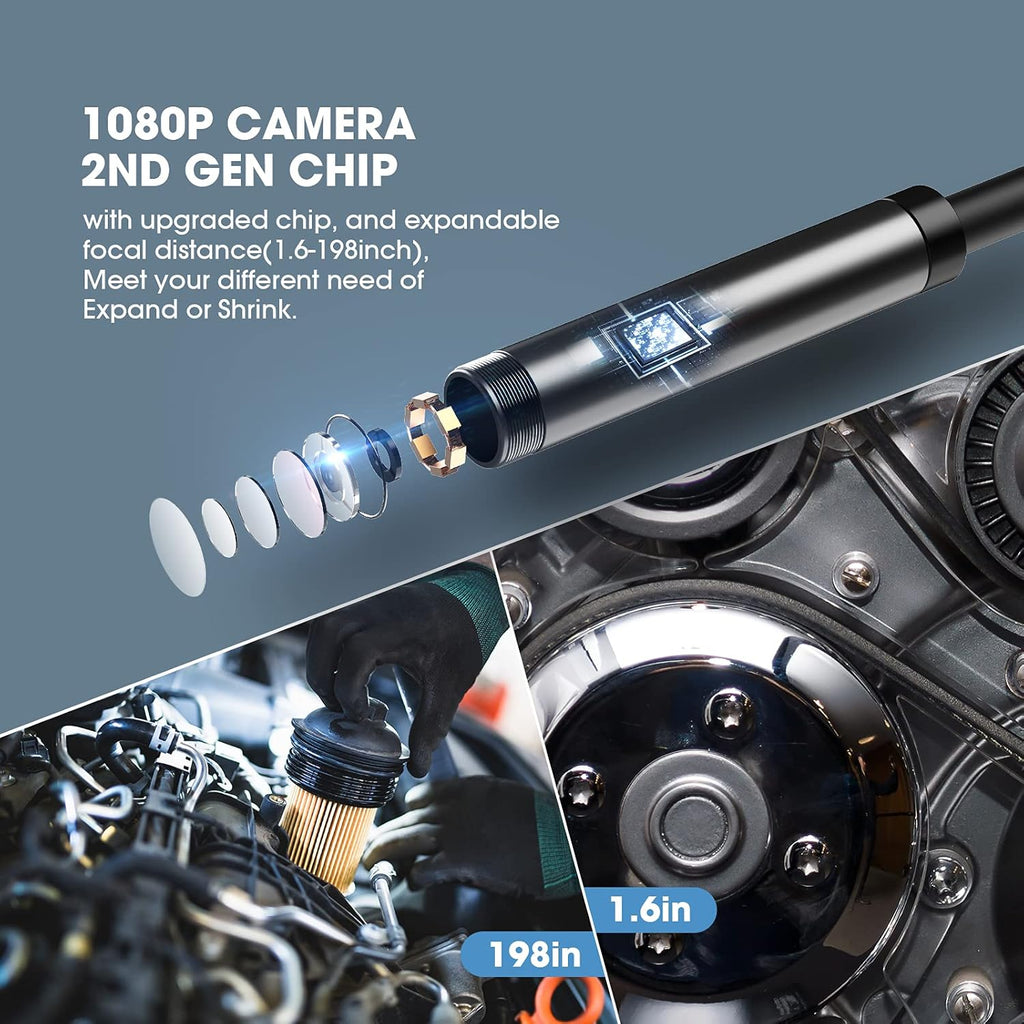 Borescope Inspection Camera with Detachable Semi-Rigid Cable 16.5FT M206