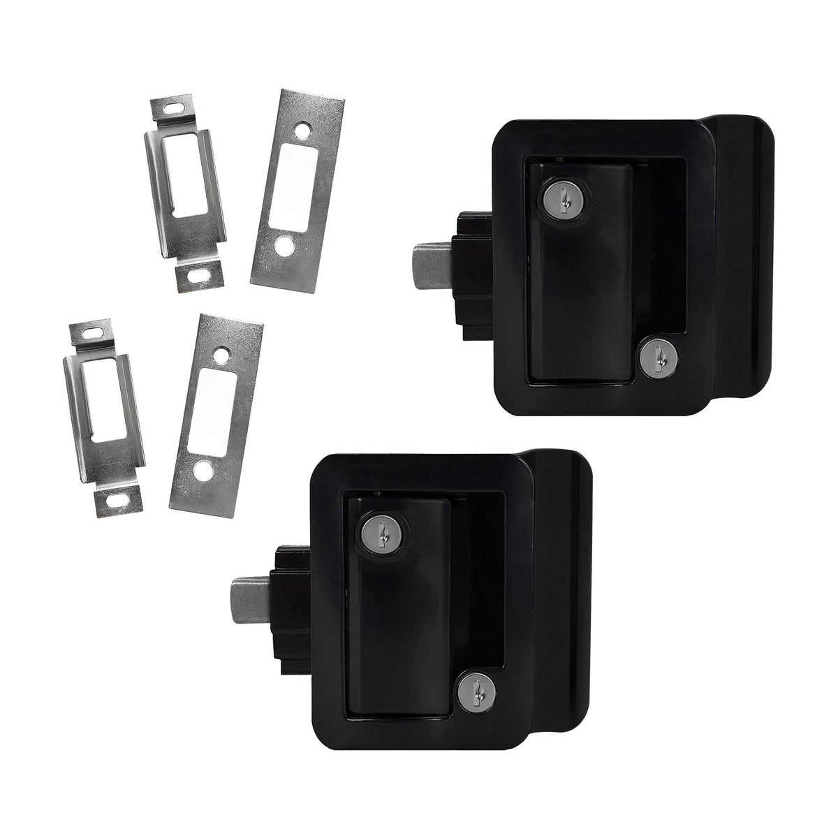 2 Black RV Entry Door Lock Latch Handle C7591