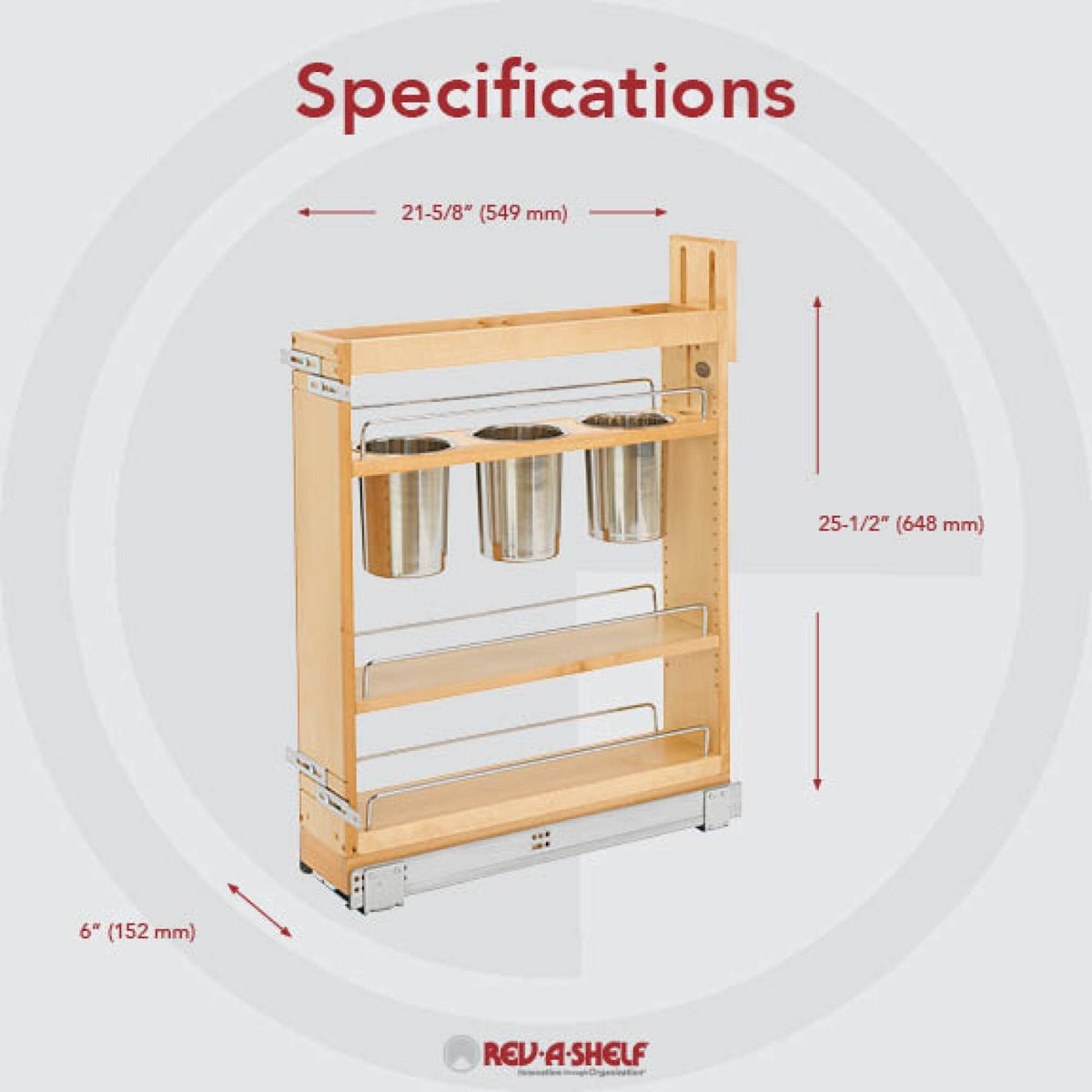 6.25 in Base Cabinet Organizer with 3 Utensil Bins J207245