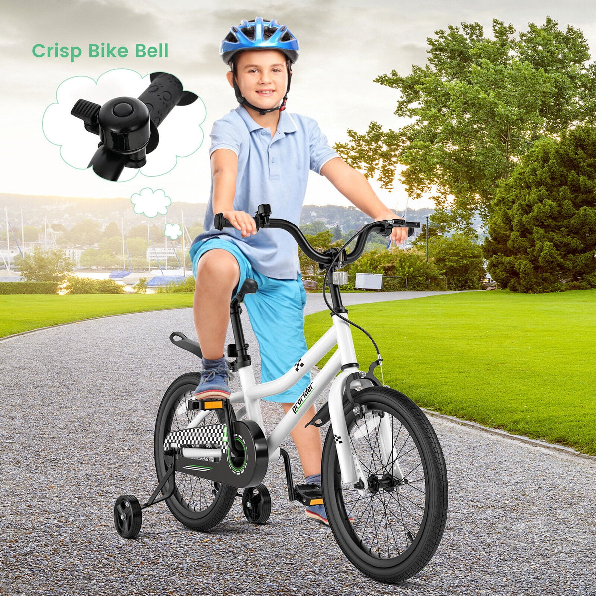 18 Inch Kids Bike with Training Wheels and Basket V67750