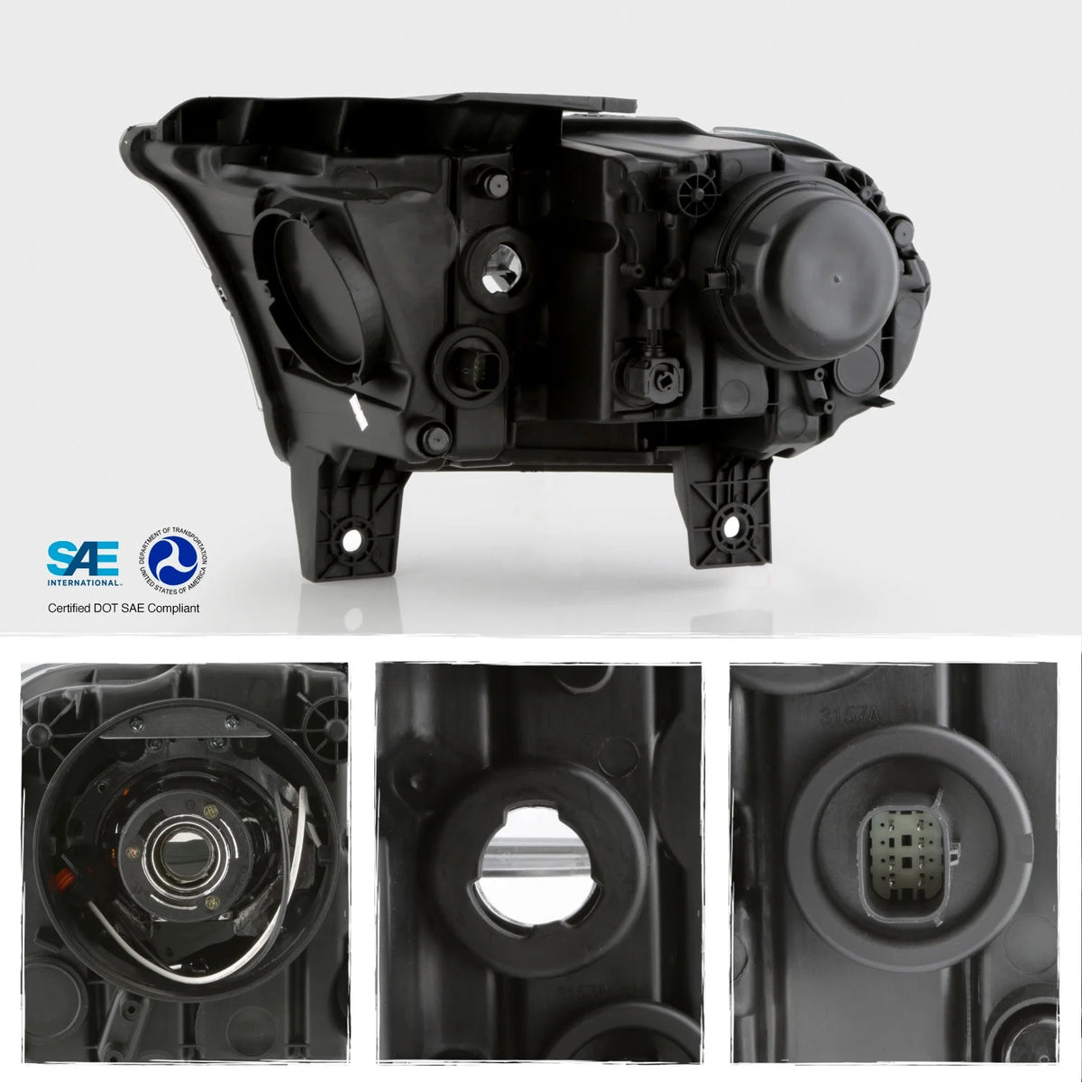 Chrome Bezel Projector Headlight with LED DRL O781310