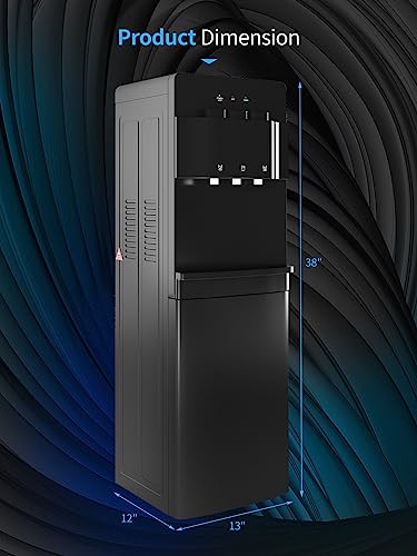 Black Bottom Loading Water Cooler Dispenser with 3 Temperature Settings I699841