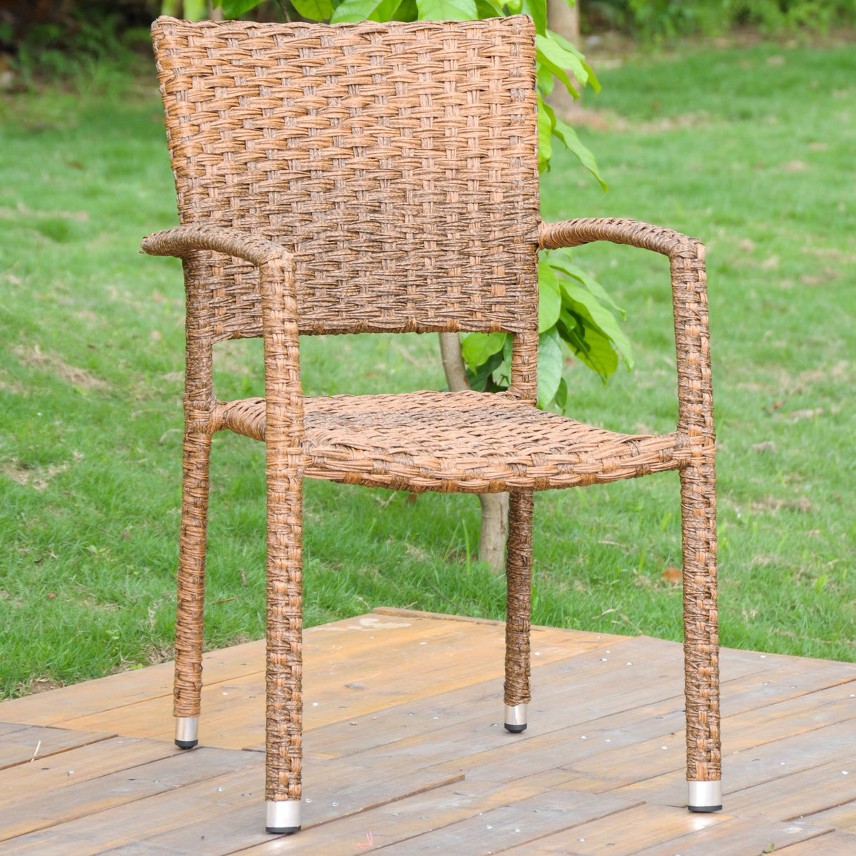 Set of 4 Aluminum Square Back Dining Chair B2097