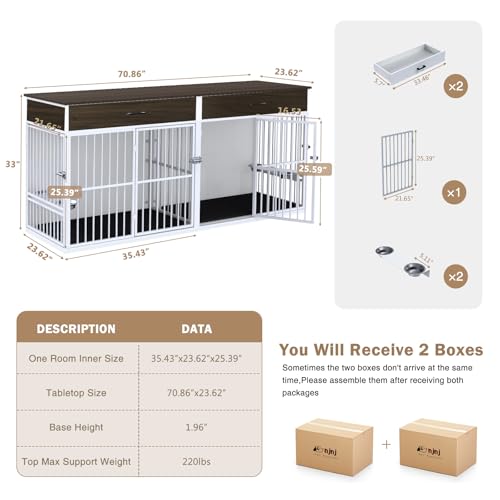 Brown Wooden Dog Crate Furniture W227