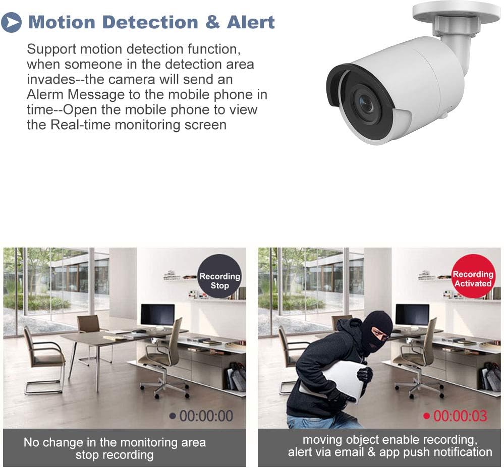8MP Poe IP Outdoor Security Camera with EXIR Night Vision N640950