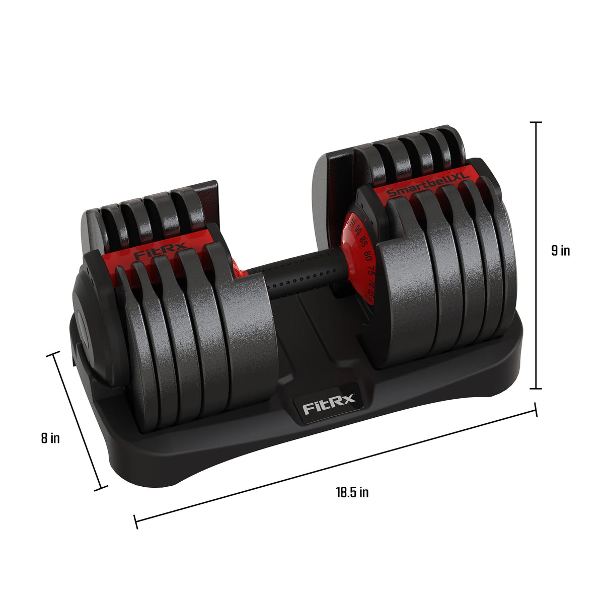 Adjustable Dumbbell 10-90 lbs Black Single Q16139