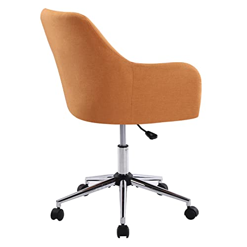 Beige Cotton Linen Swivel Desk Chair with Wheels N2846