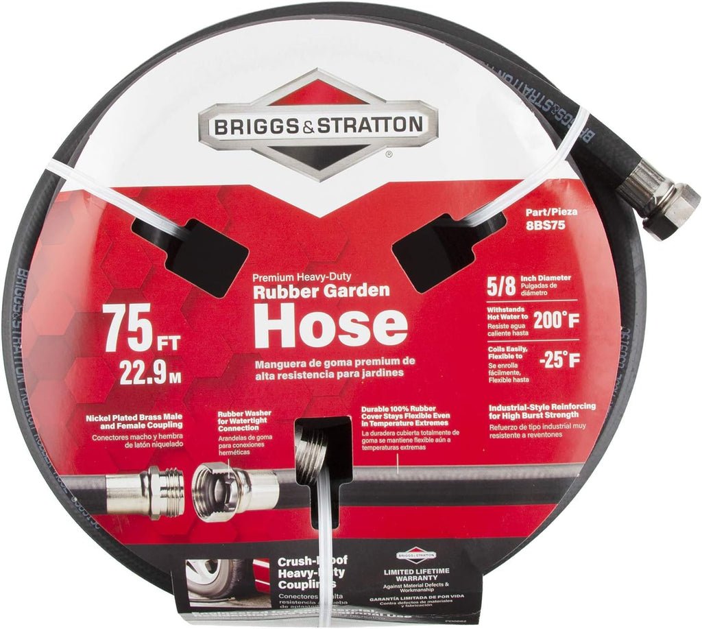 75-Foot Heavy-Duty Rubber Garden Hose Pack of 2 L22704