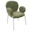 Green Boucle Dining Chair with Arms R5636