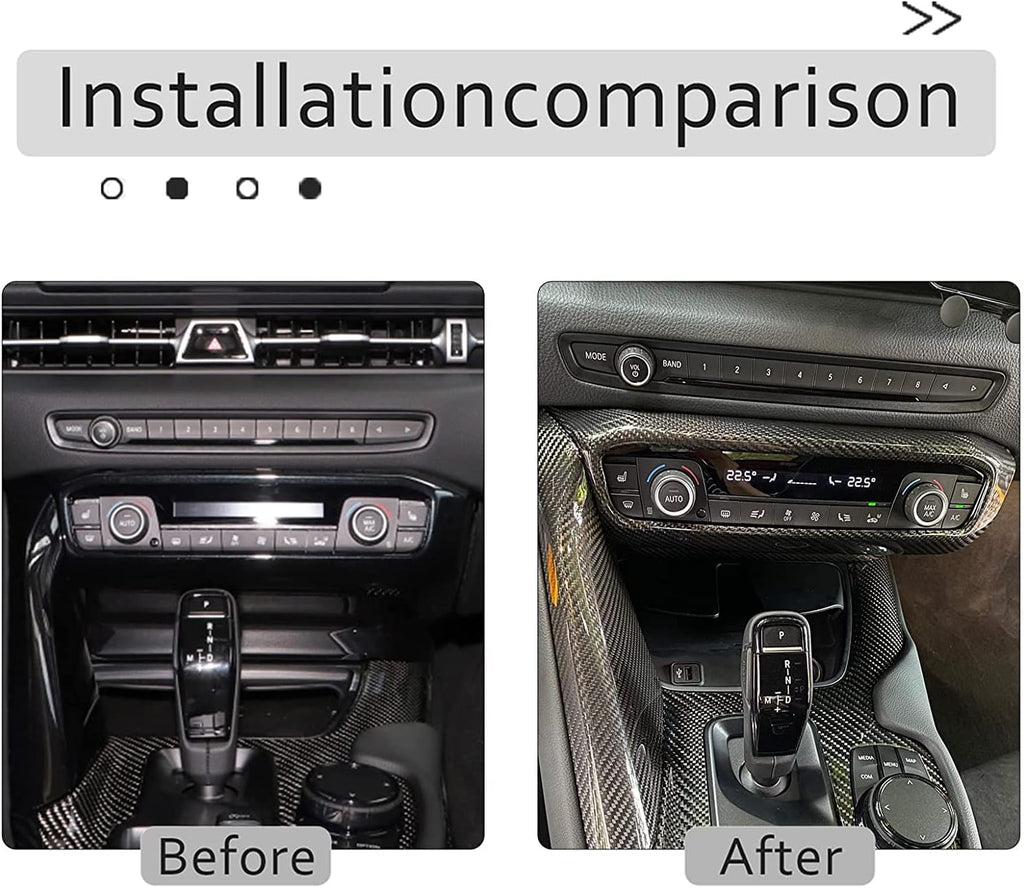 Carbon Fiber Center Console Decorative Cover Air Conditioner Control Panel Trim T306640