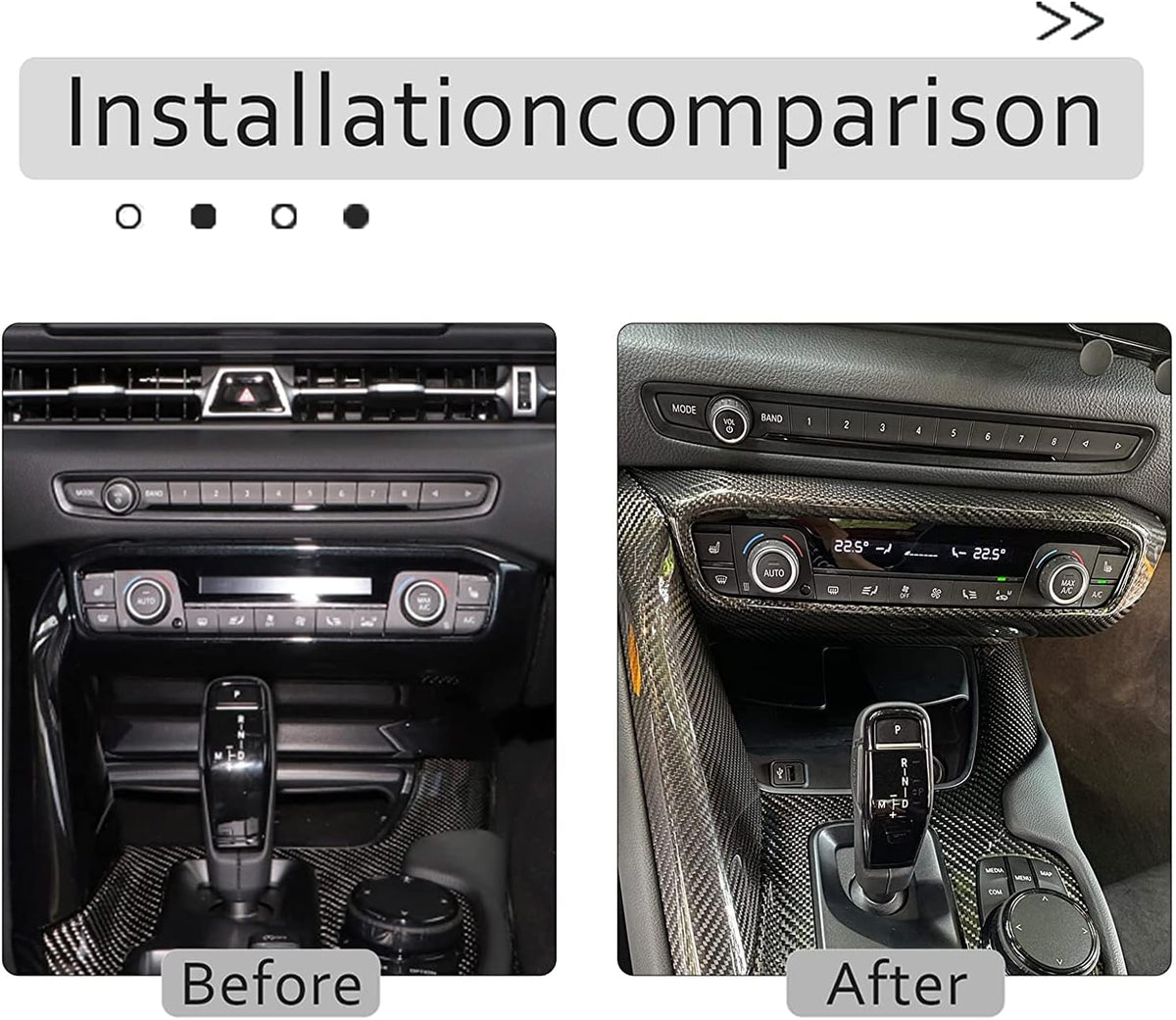 Carbon Fiber Center Console Decorative Cover Air Conditioner Control Panel Trim T306640