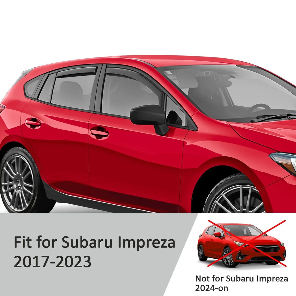 4 Pieces In-Channel Rain Guards for Subaru Impreza Hatchback S2814