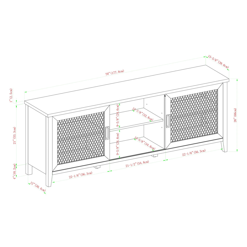 Grey Wash Sliding Door TV Stand T6278