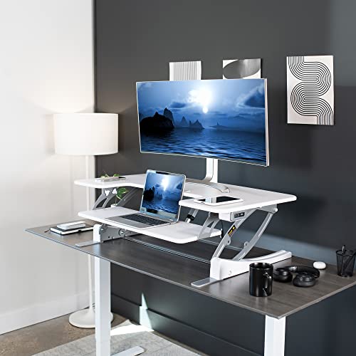36 inch Electric Height Adjustable Stand Up Desk Converter Black G1139
