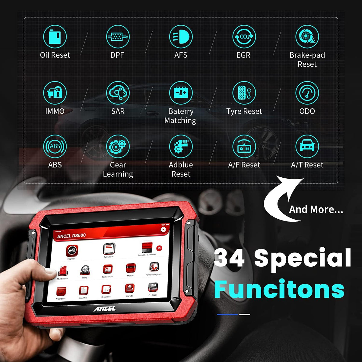 OBD2 Scanner with 34 Reset Functions K47230