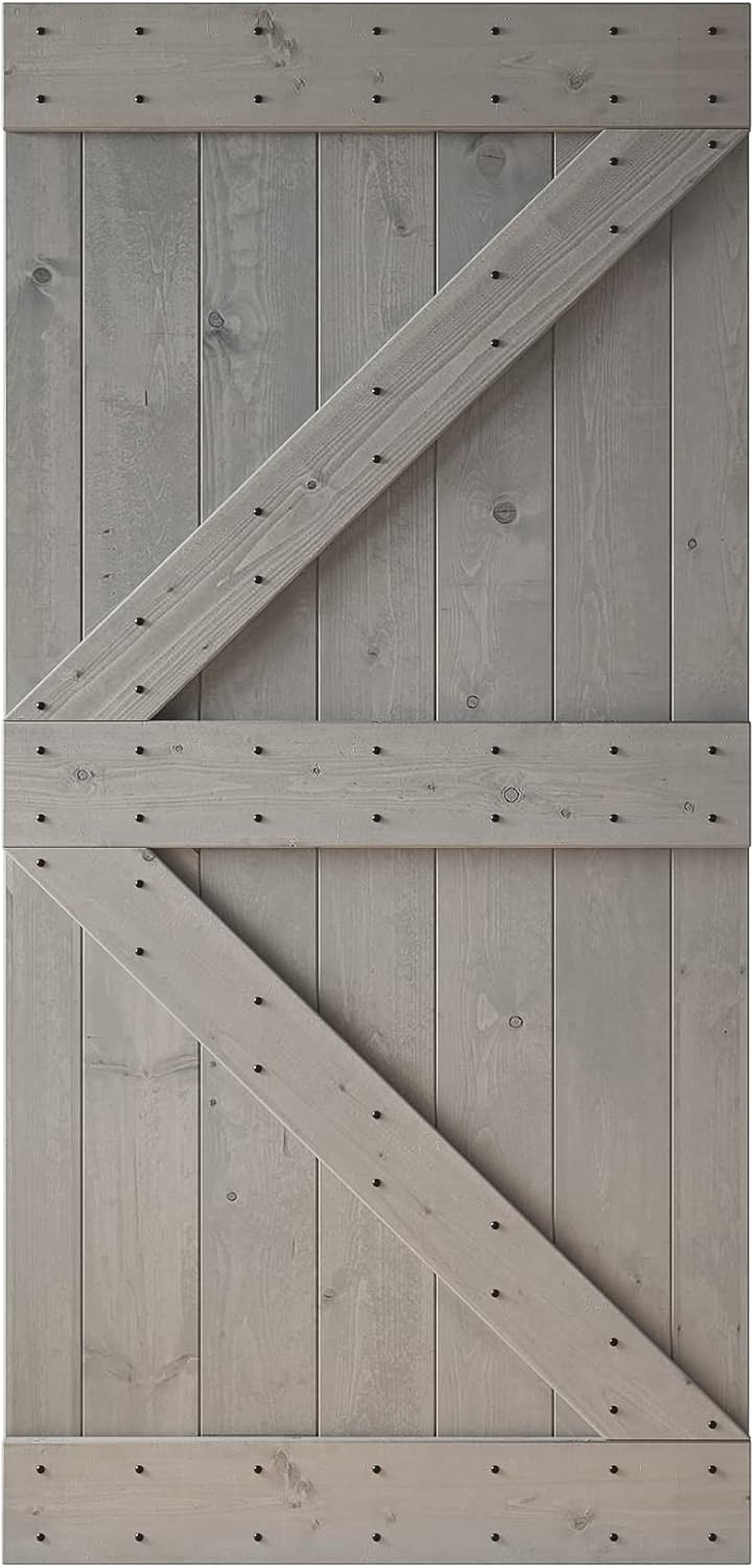 42 in x 84 in Knotty Wood Sliding Barn Door W4219