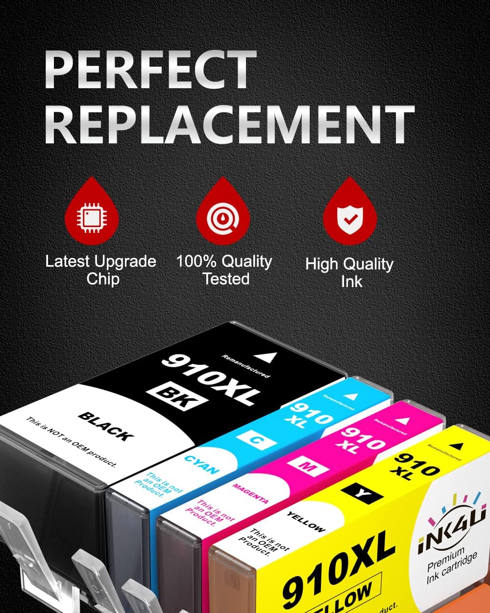 4-Pack Compatible Ink Cartridge Replacement High Yield D496662