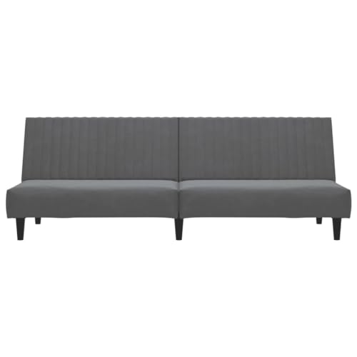 Dark Gray Velvet 2-Seater Sofa Bed X5555