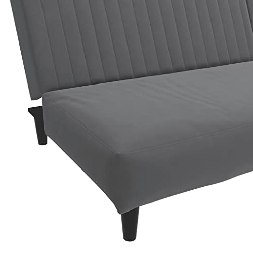 Dark Gray Velvet 2-Seater Sofa Bed X5555