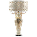 Gold Metal and Mosaic Base Table Lamp with Cascading Crystals W487659