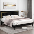 Queen Velvet Tufted Upholstered Platform Bed Frame G7668