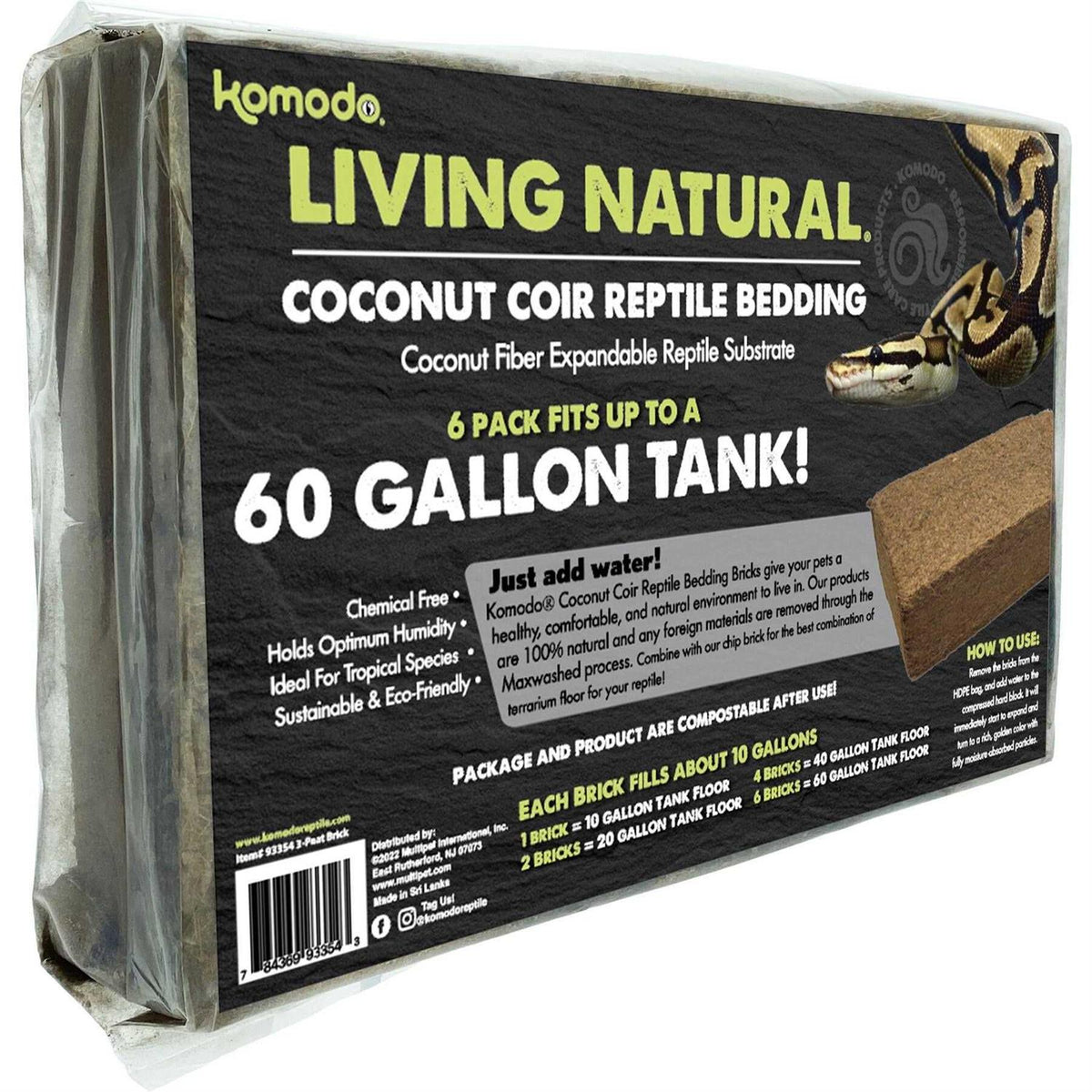 Natural Coconut Coir Reptile Bedding Brick T297