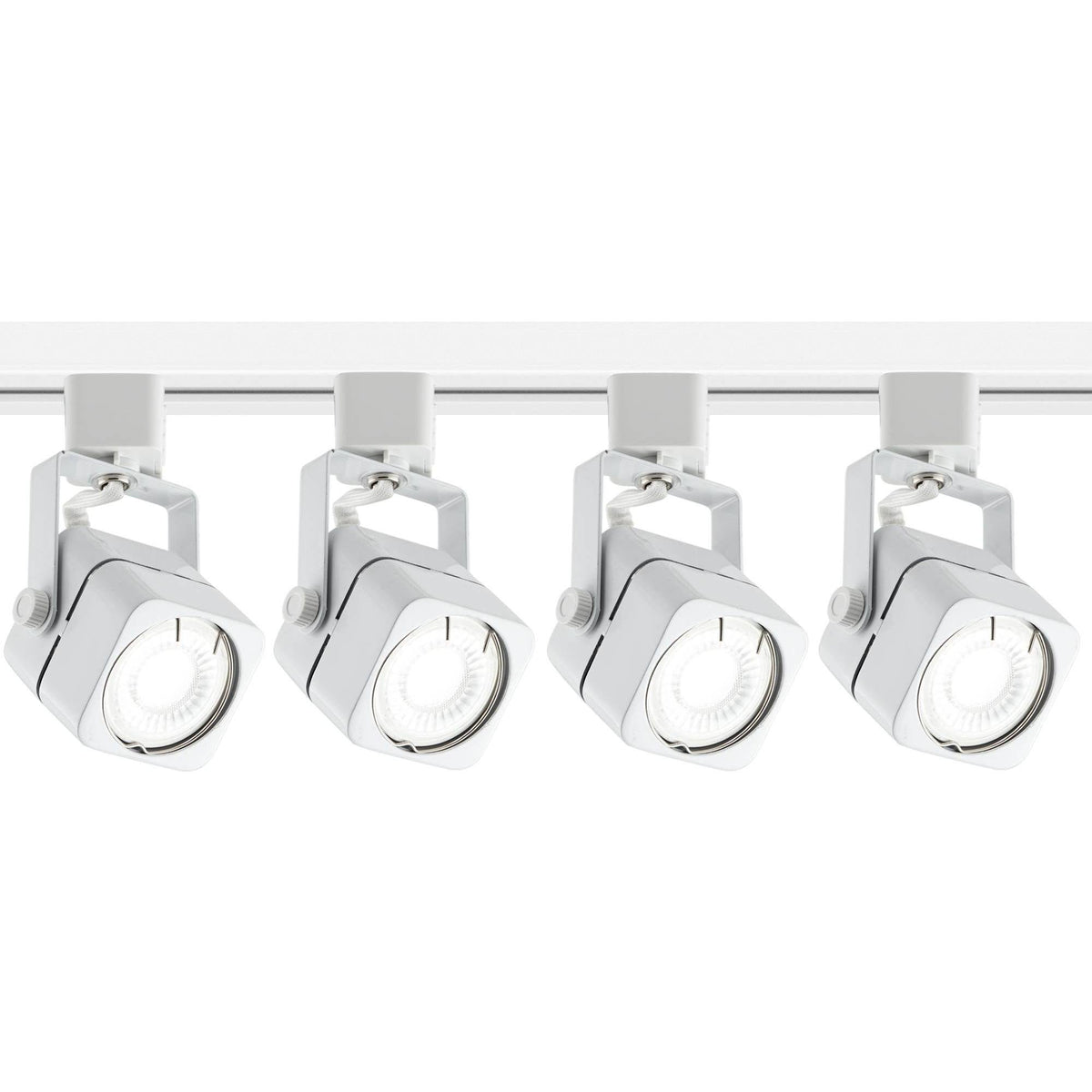 4-Light White Square LED Track Kit with Floating Canopy Z552233