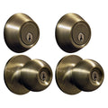 Keyed Entry Ball Doorknob and Deadbolt Combo in Oil-Rubbed Bronze, Twin Pack J73758
