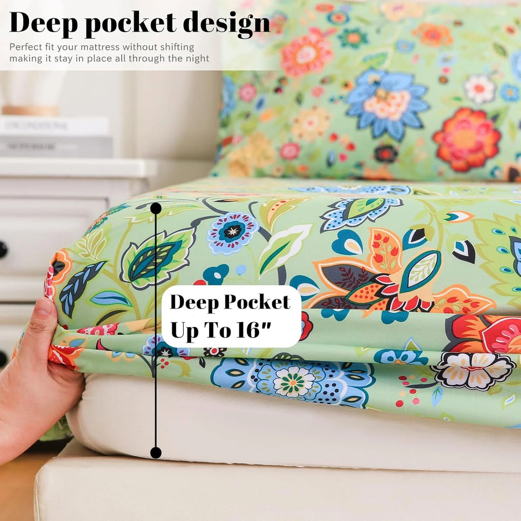 California King 4 Piece Microfiber Sheet Set with Deep Pocket R27591