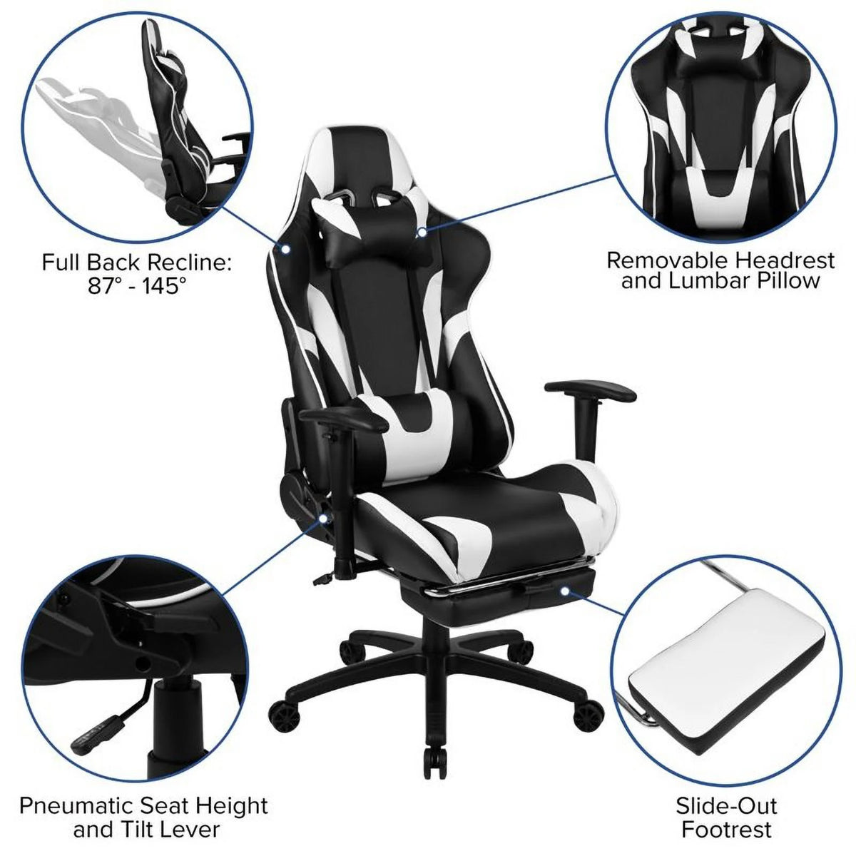 Black Gaming Desk and Reclining Swivel Chair H85522