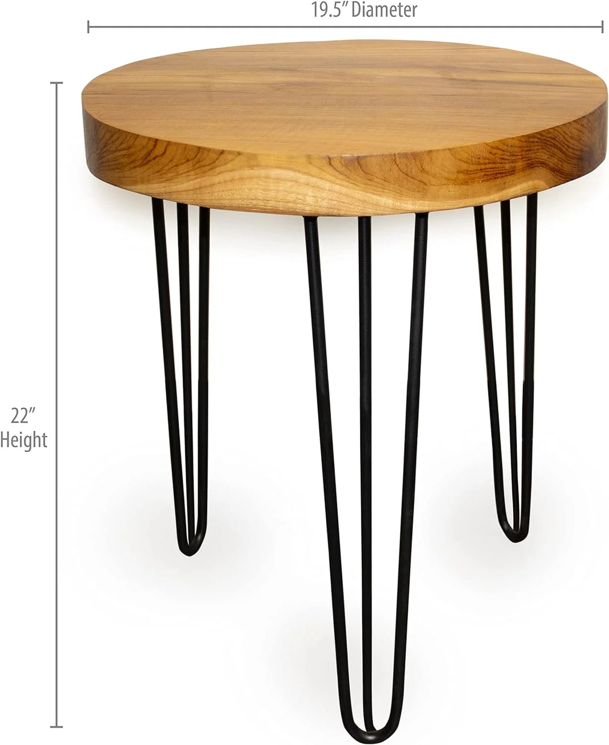 Round Teak Wood Accent End Table H51078