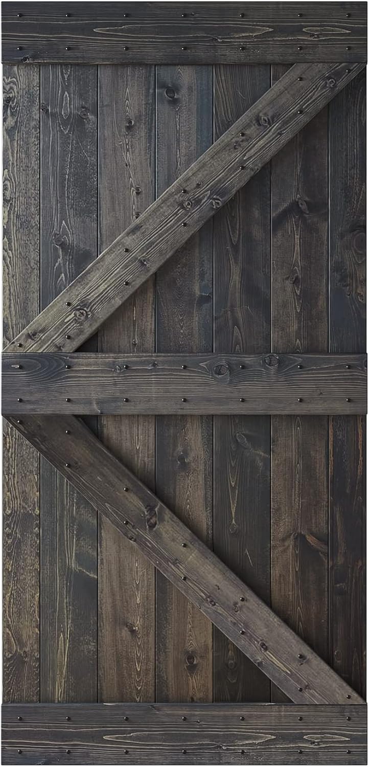 42 in x 84 in Knotty Wood Sliding Barn Door W4219