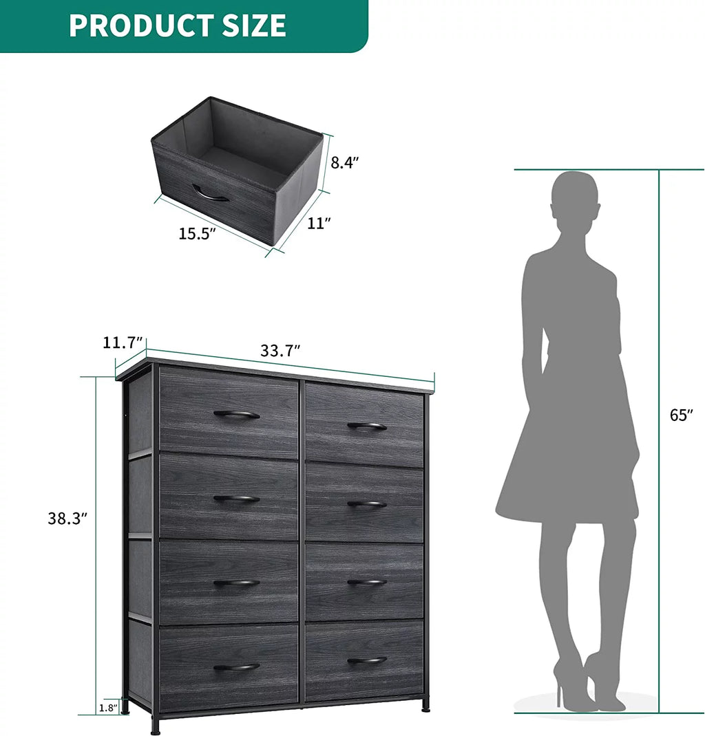 8 Drawer Fabric Storage Dresser Y832