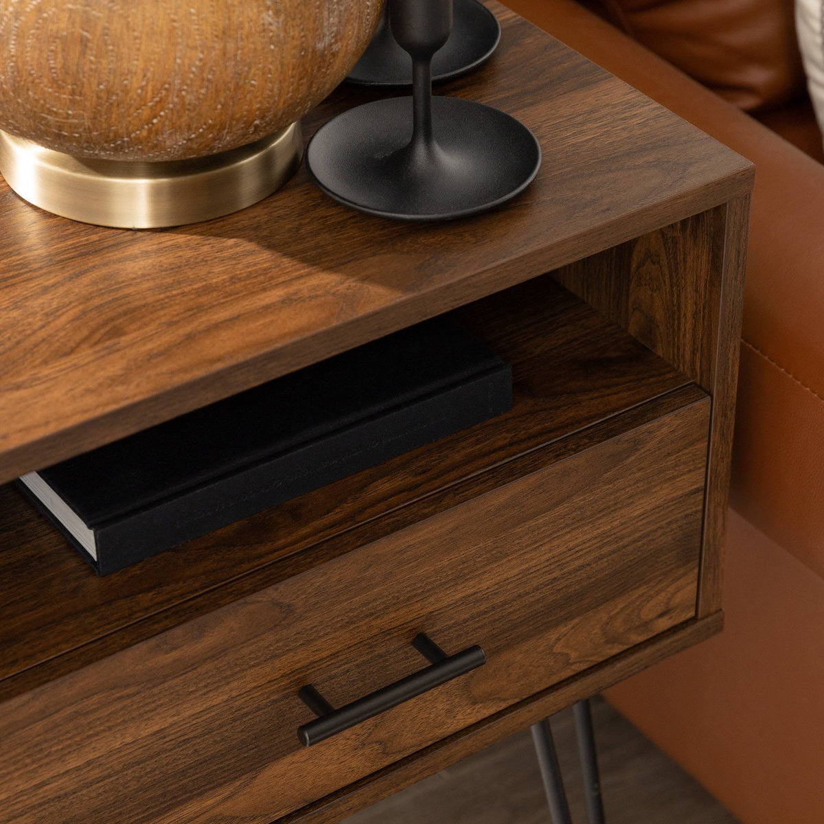 Dark Walnut Single Drawer Side Table K53873