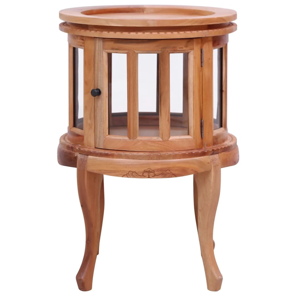Mahogany Wood Storage Cabinet with 2 Glass Doors X883945