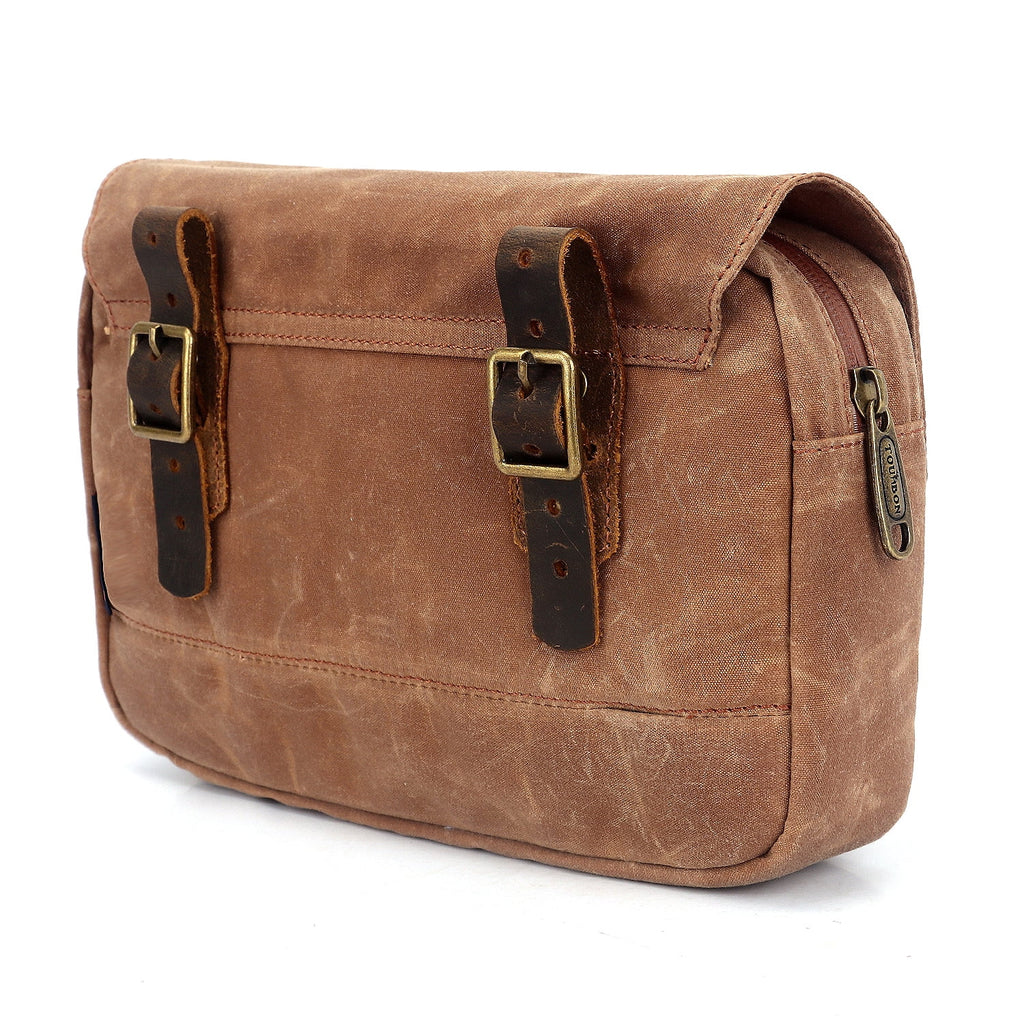 Brown Waxed Canvas Bicycle Pouch Bag W100376
