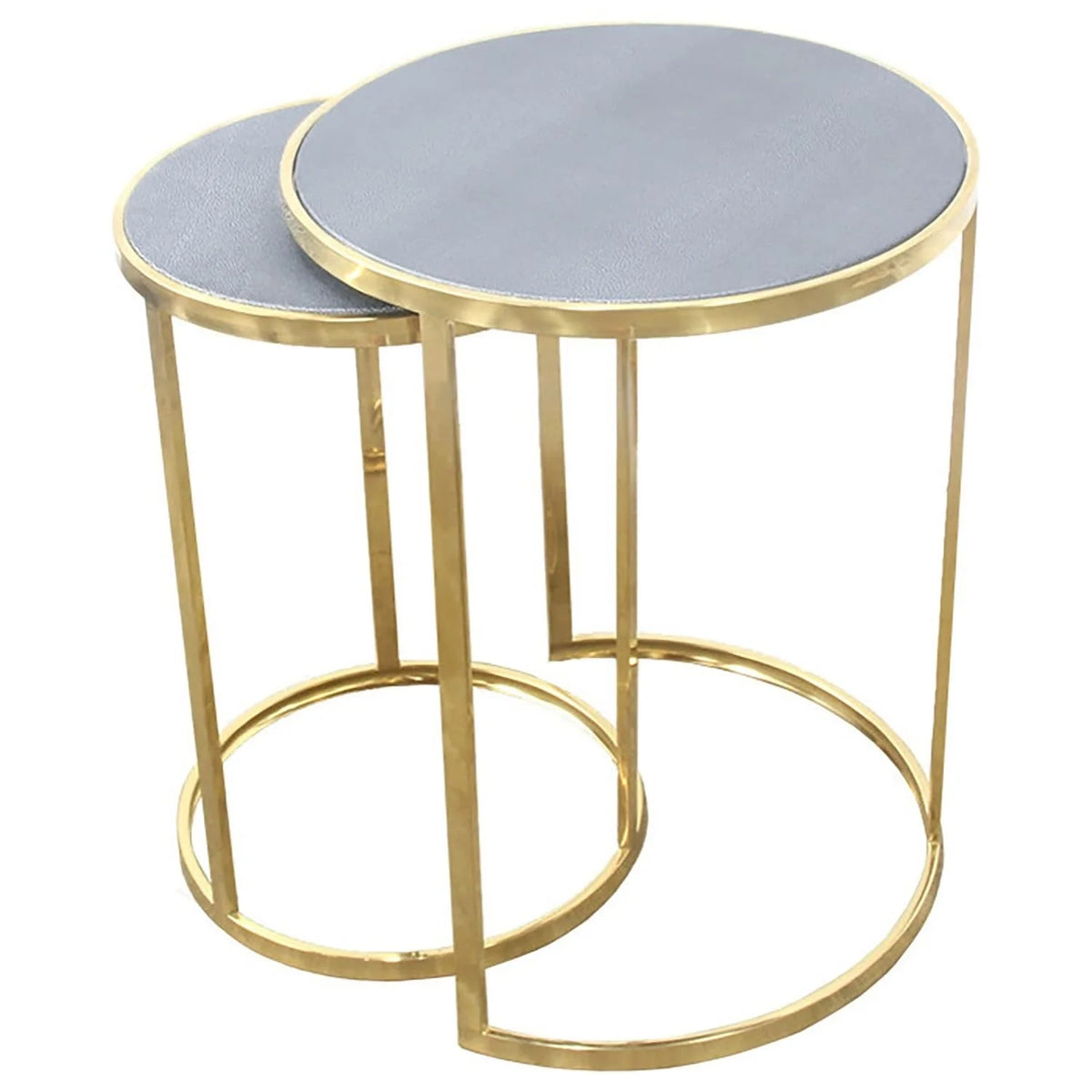 Faux Shagreen Nesting Tables 2 Piece Set S7442