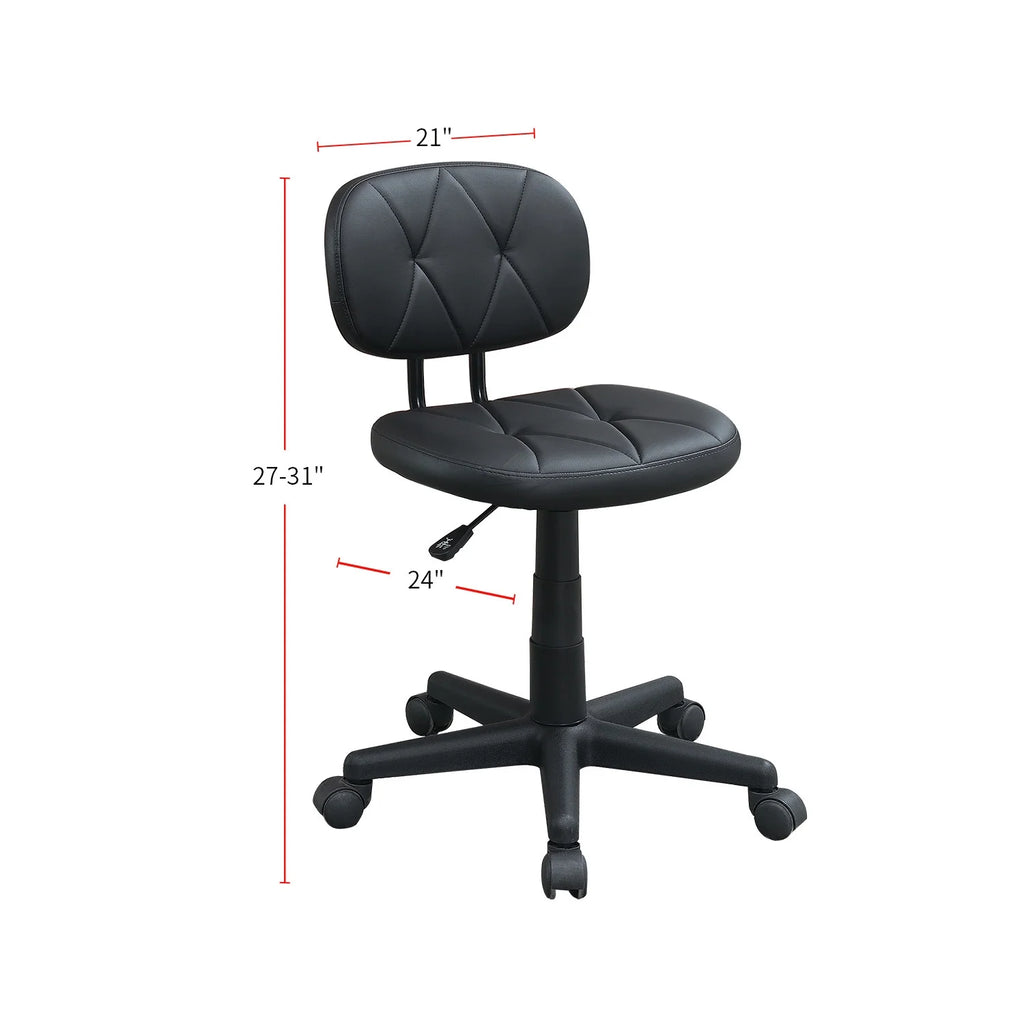 Black PU Leather Low-Back Office Chair S597