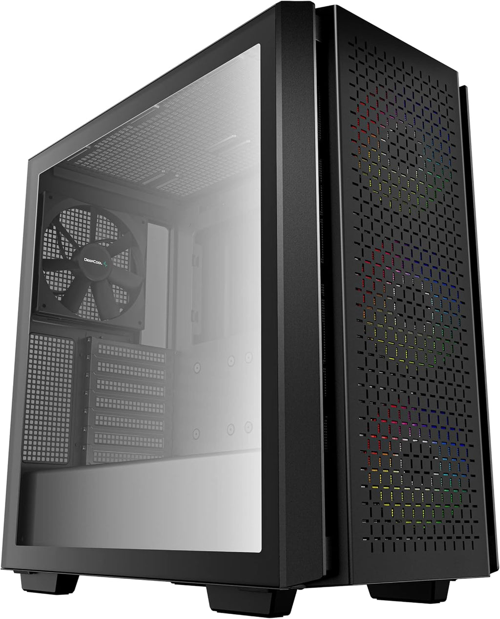 Black Mid-Tower ATX Case with Mesh Front Panel, Tempered Glass Y959958