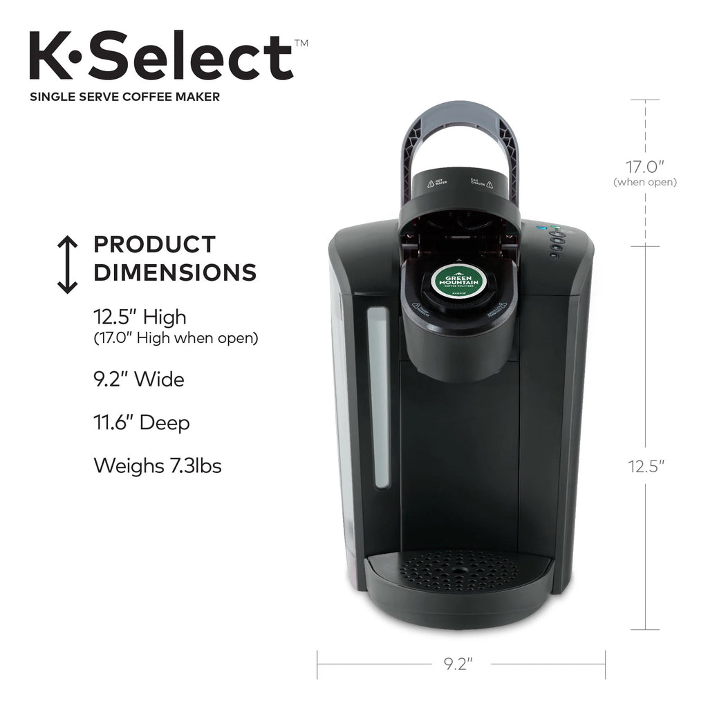Single-Serve K-Cup Pod Coffee Maker with 12oz Brew Size, Matte Black U1061