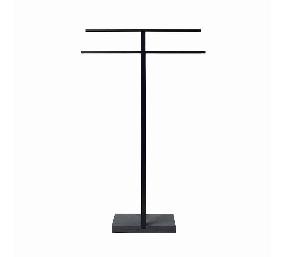 Black Slim Freestanding Towel Rack F406573