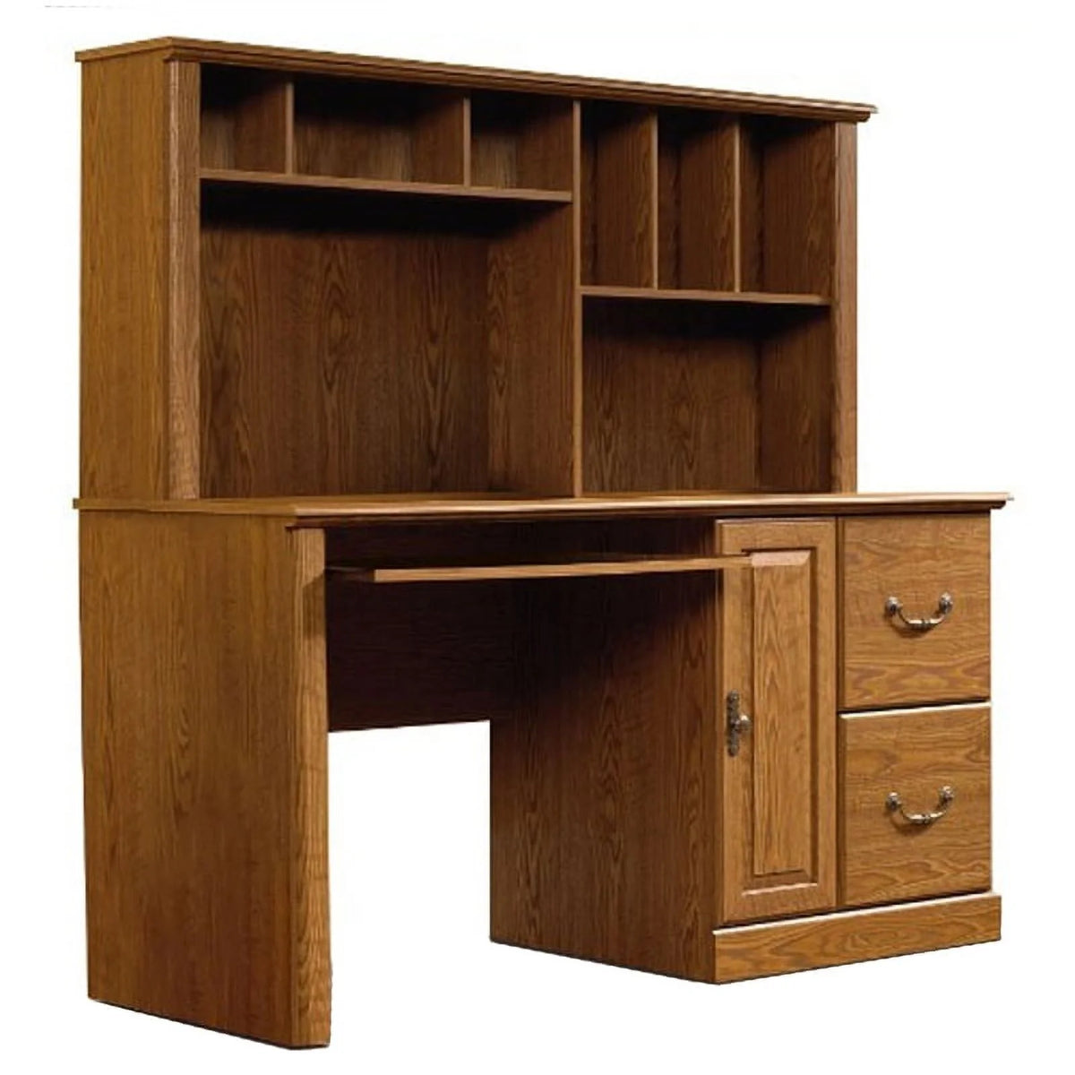 Traditional Wood Computer Desk with Hutch C910
