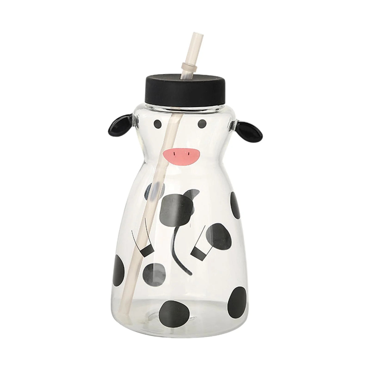 625ml High Borosilicate Glass Tumbler Cup with Lid Straw J61373