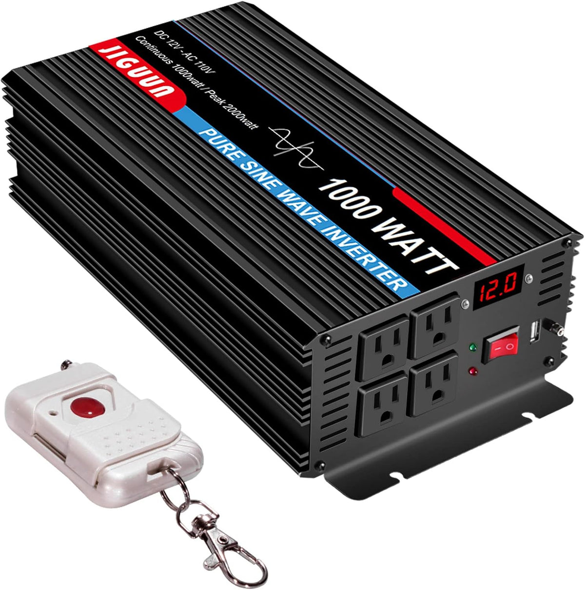 1000 Watt Pure Sine Wave Power Inverter DC 12V to AC 110V Converter U46101