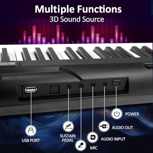 88 Key Semi Weighted Digital Piano with Sustain Pedal, Stand, Carrying Case, Headphones X326
