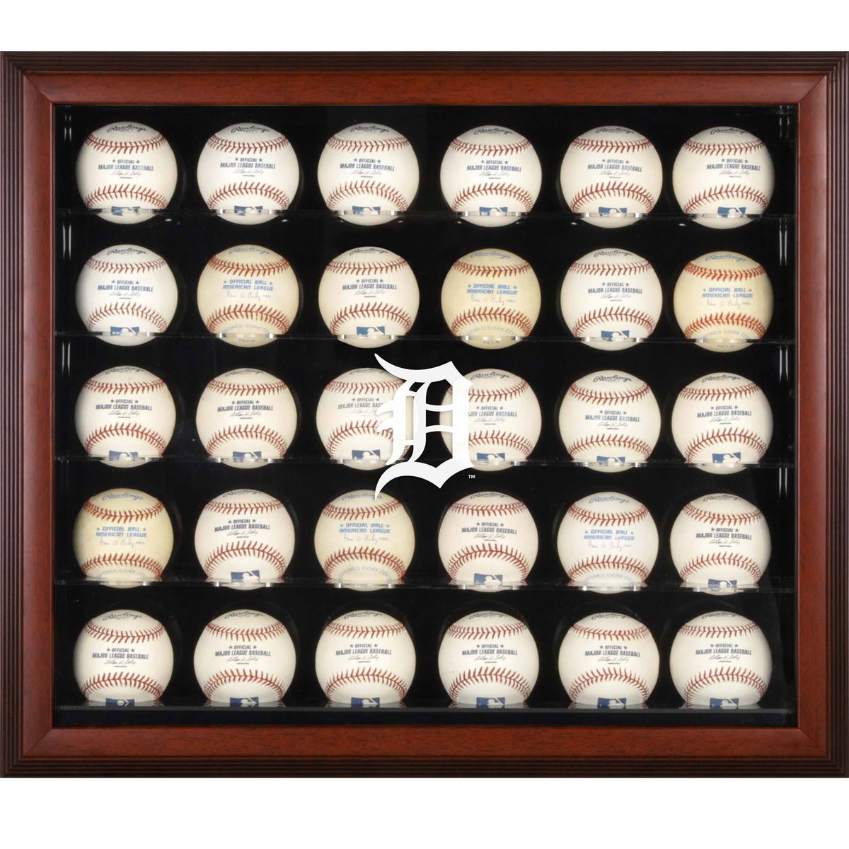 Mahogany Framed 30-Ball Display Case K96192
