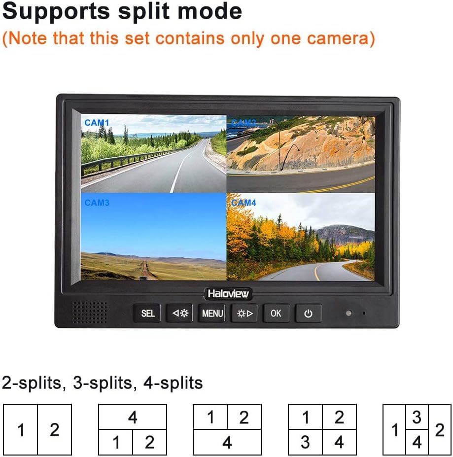 Wireless RV Backup Camera System 7'' Monitor with Infrared Night Vision I499