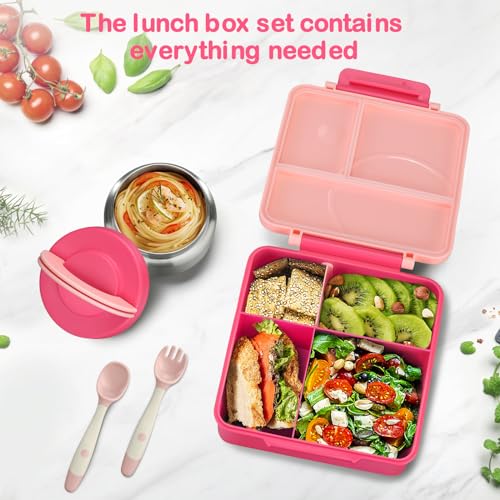 Black Bento Lunch Box Set with 8oz Soup Thermo and Insulated Lunch Bag T893